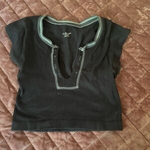 Urban Outfitters Black Ribbed Crop Top